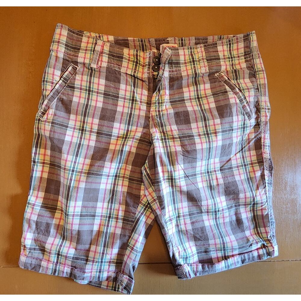 Mossimo pink plaid bermuda shorts
